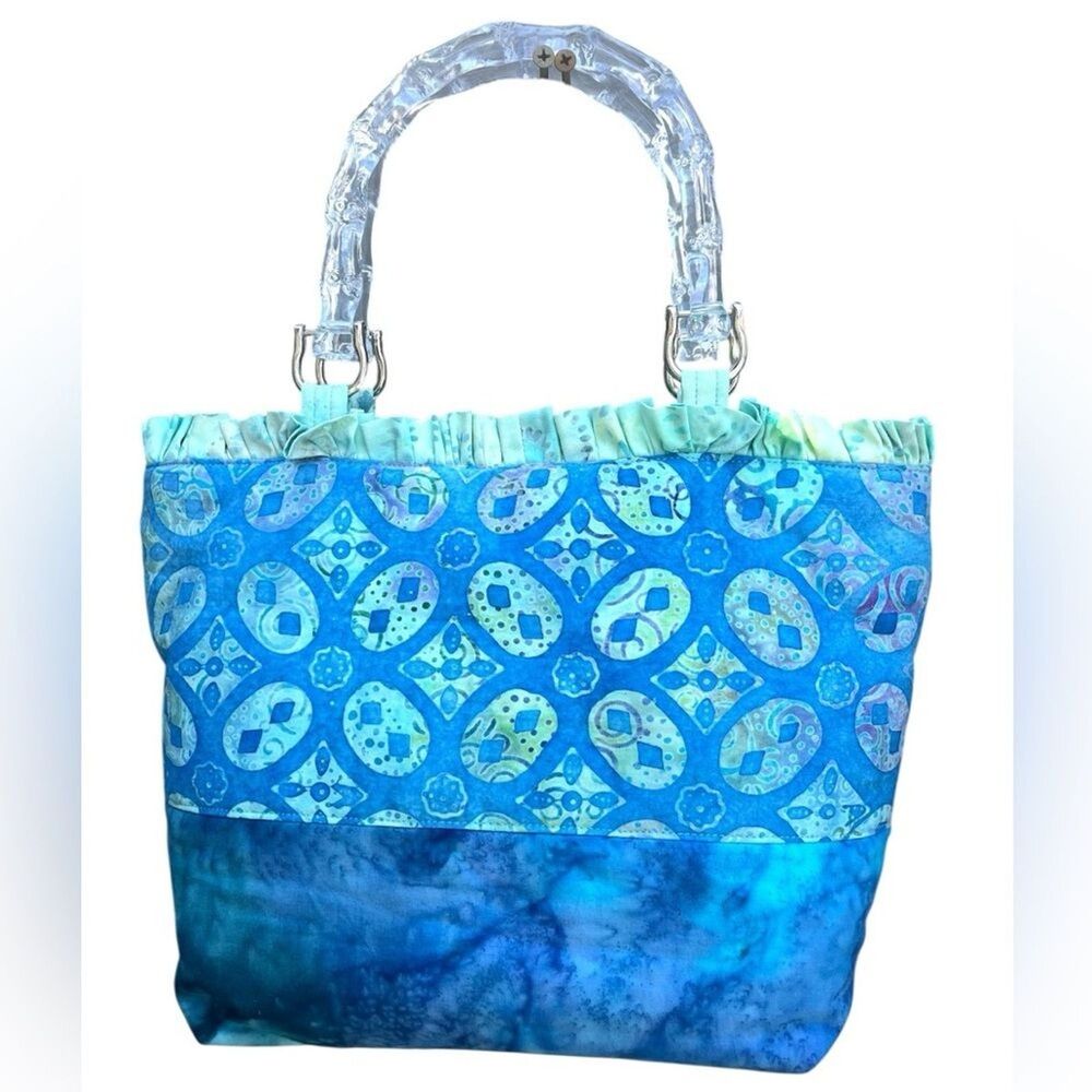 Tropical Batik Tie Dye Print Tote Bag with Change Purse NWOT